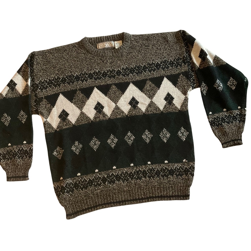 Michael Gerald Sweater Mens XL Argyle Diamond‎ Pattern Knit Pullover